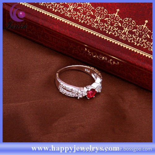 High quality red zircon women wedding ring 925 silver plated custom ring ( CR401)